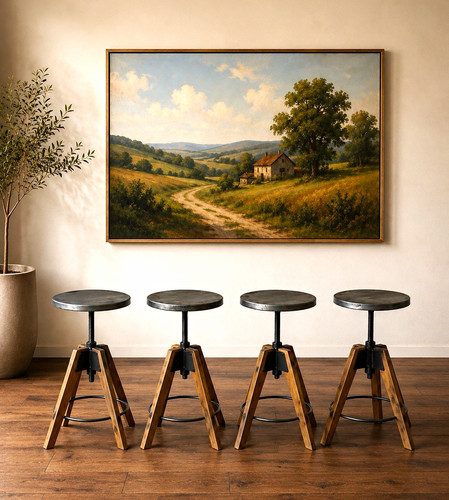 Set industrial bar stools - 4,